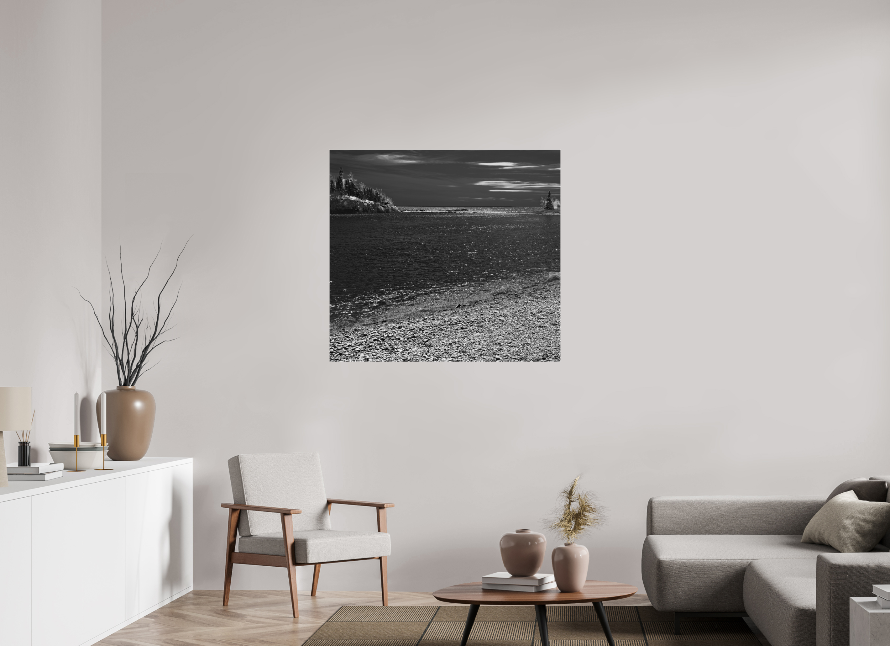 42.6 x 39″, Photo Print Under Acrylic Glass Superior Shoreline on acrylic glass