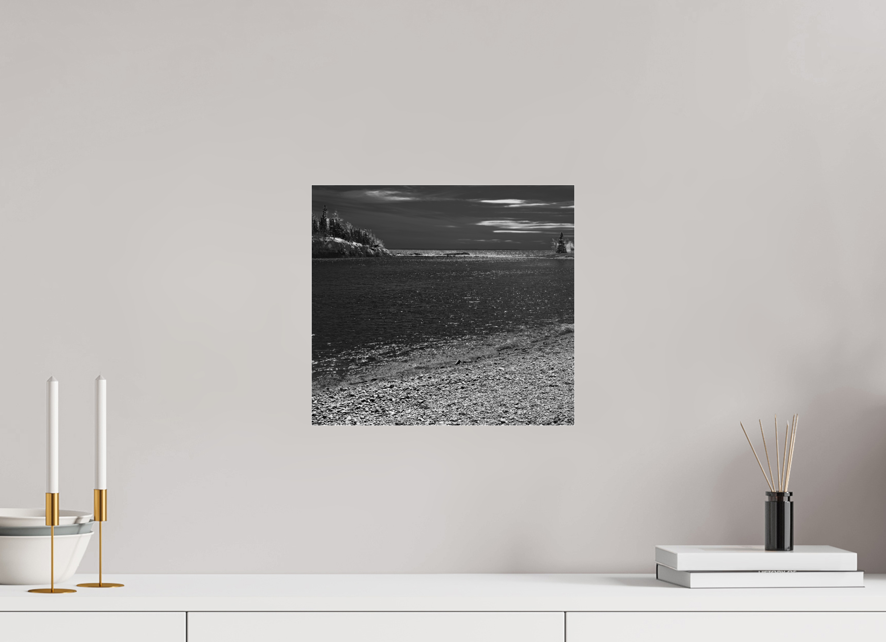 13.1 x 12″, Photo Print Under Acrylic Glass Superior Shoreline on acrylic glass