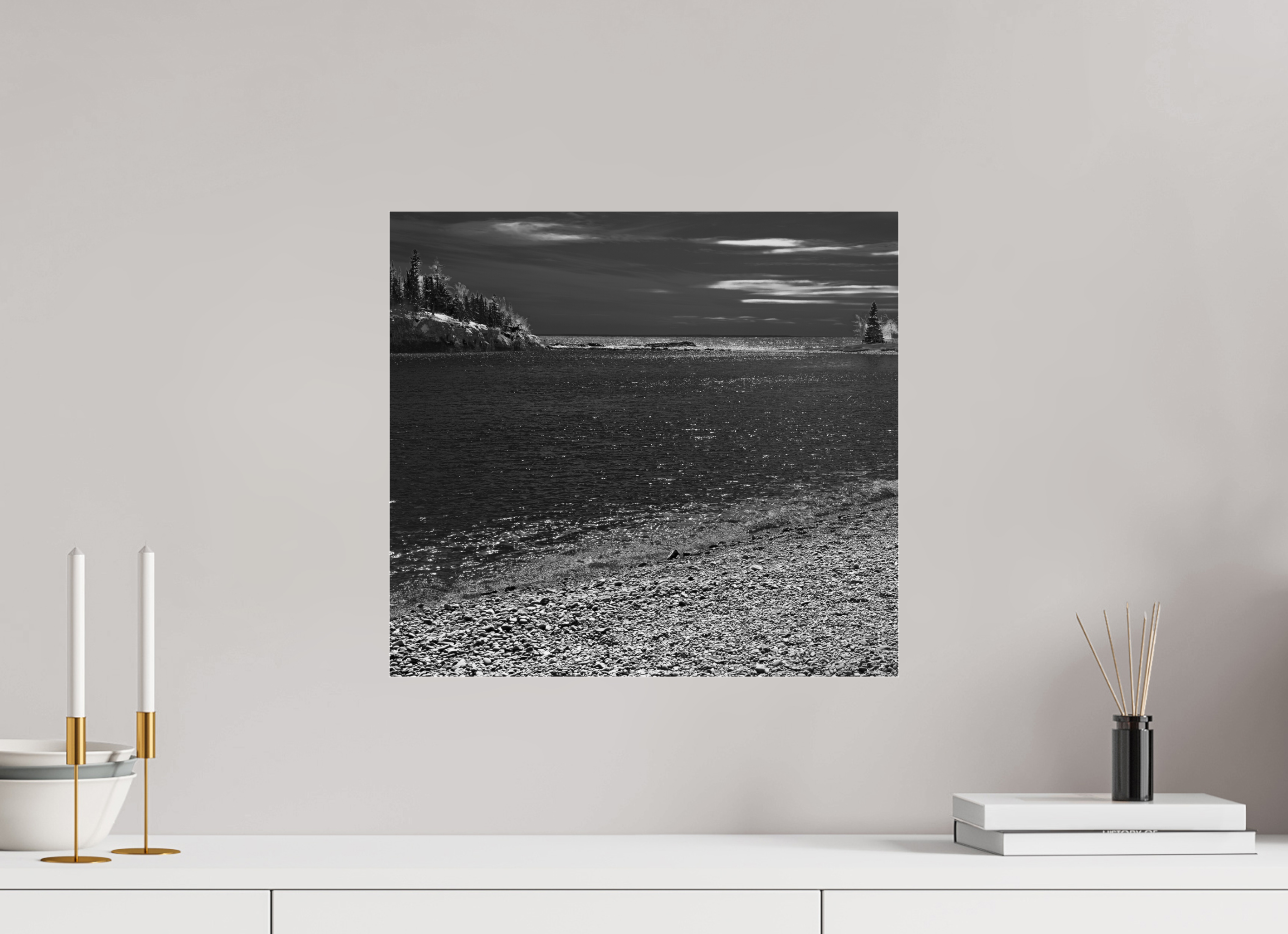 17.5 x 16″, Photo Print Under Acrylic Glass Superior Shoreline on acrylic glass