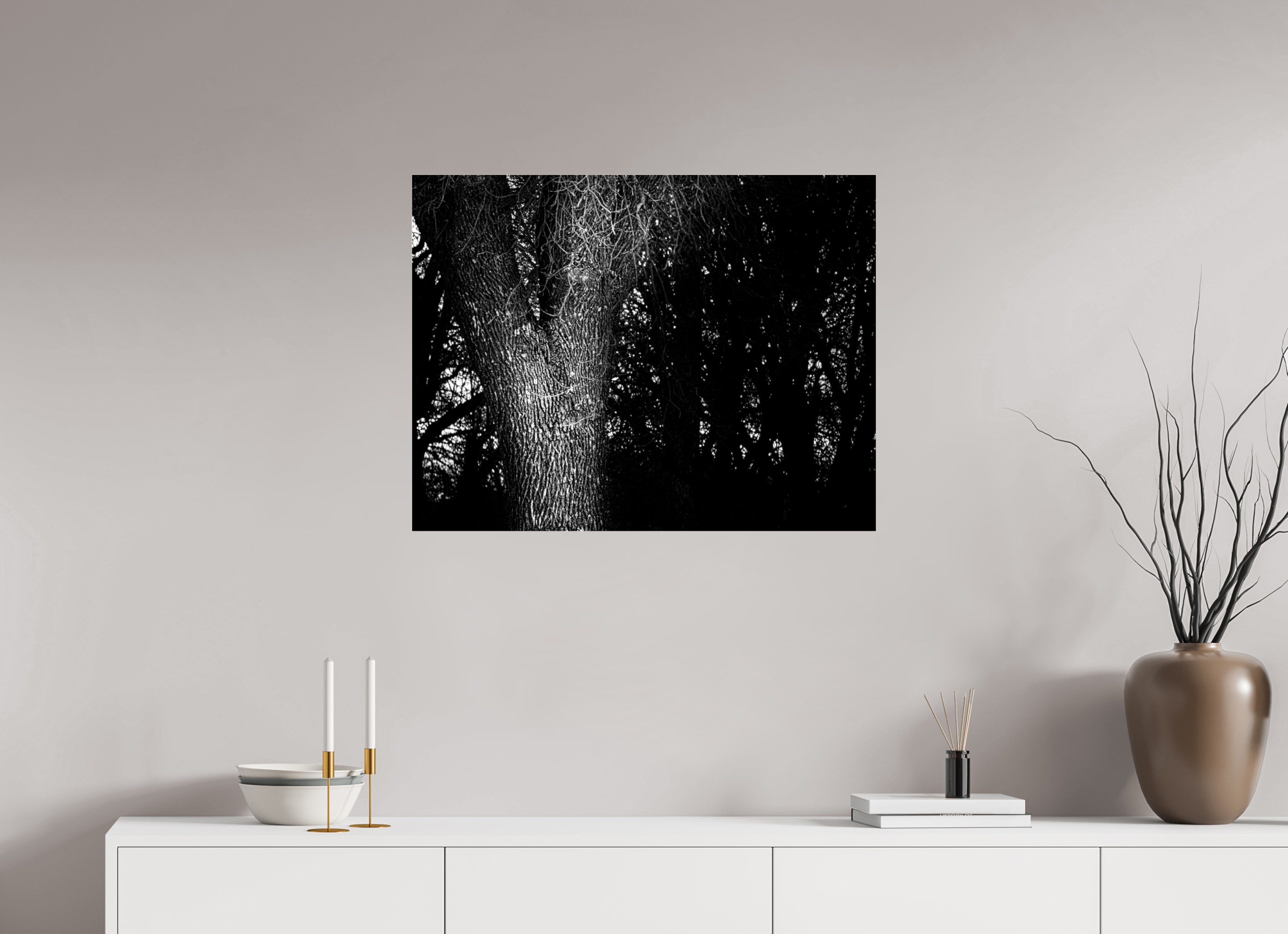 31.3 x 24″, Photo Print Under Acrylic Glass Twilight Tree on acrylic glass