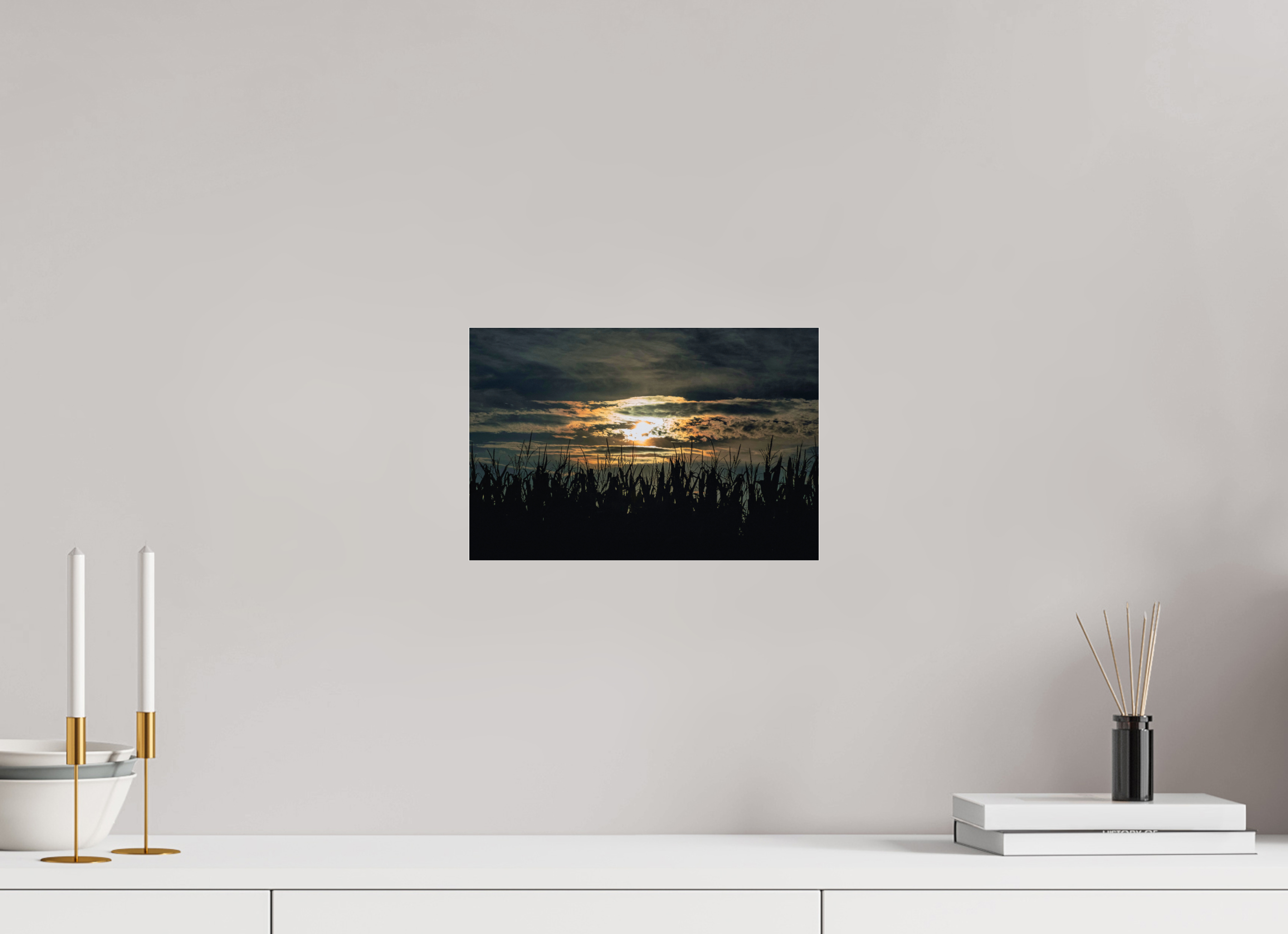 12 x 8″, Photo Print Under Acrylic Glass Corn at Sunset on acrylic glass