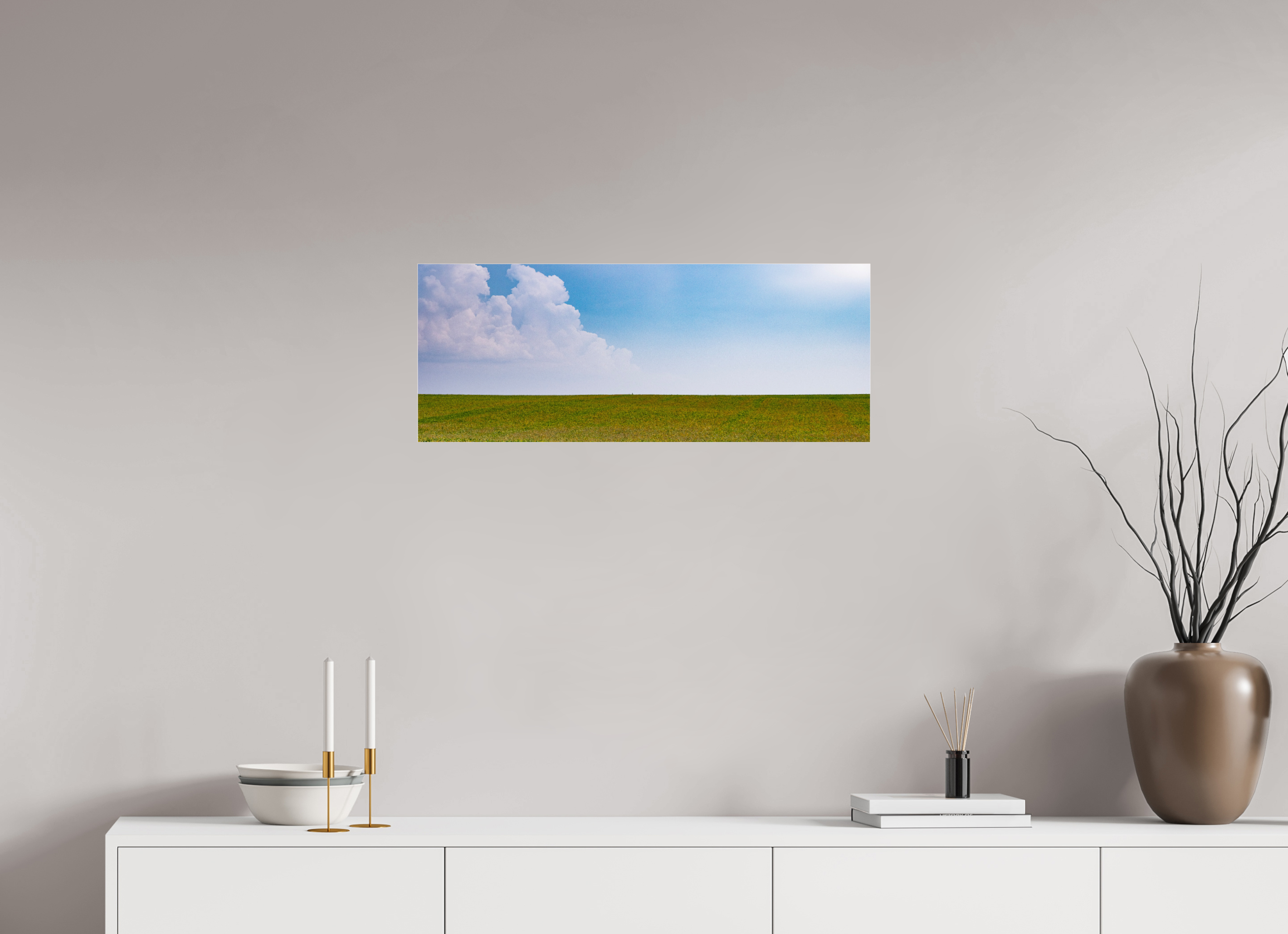 30.5 x 12″, Photo Print Under Acrylic Glass Minnesota Horizon on acrylic glass