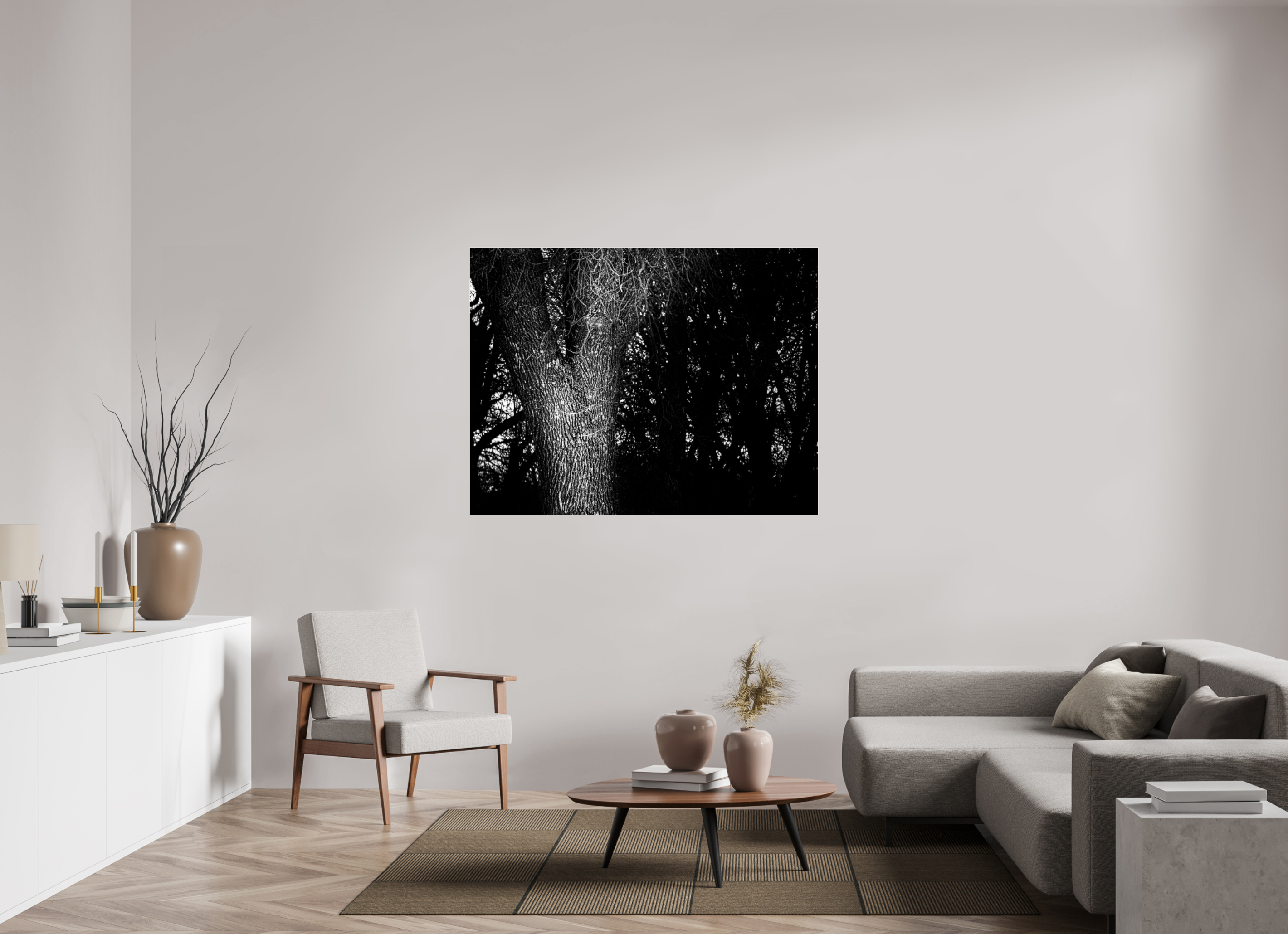 56 x 43″, Photo Print Under Acrylic Glass Twilight Tree on acrylic glass