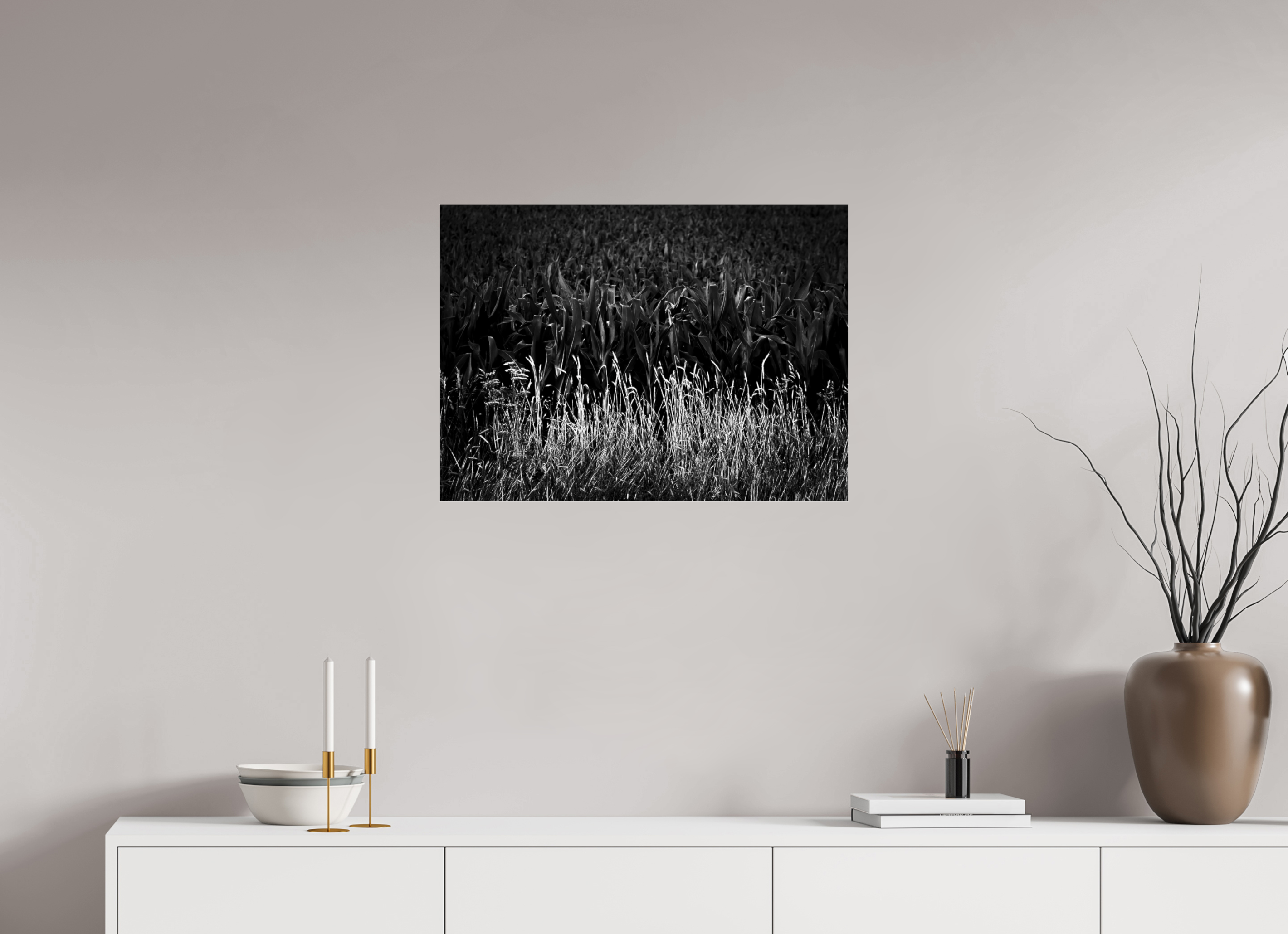 27.5 x 20″, Photo Print Under Acrylic Glass Corn and Grass