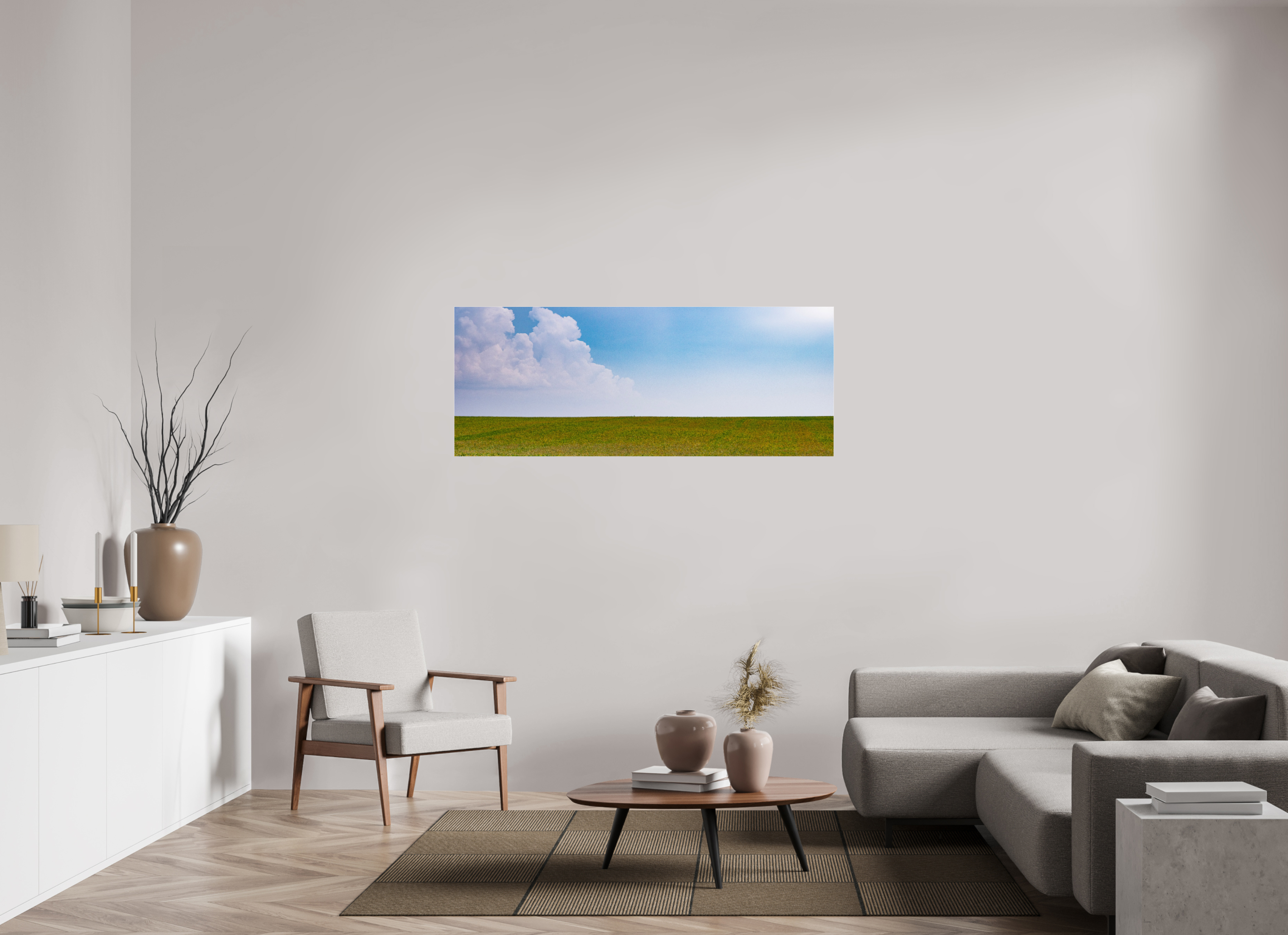60.9 x 24″, Photo Print Under Acrylic Glass Minnesota Horizon on acrylic glass