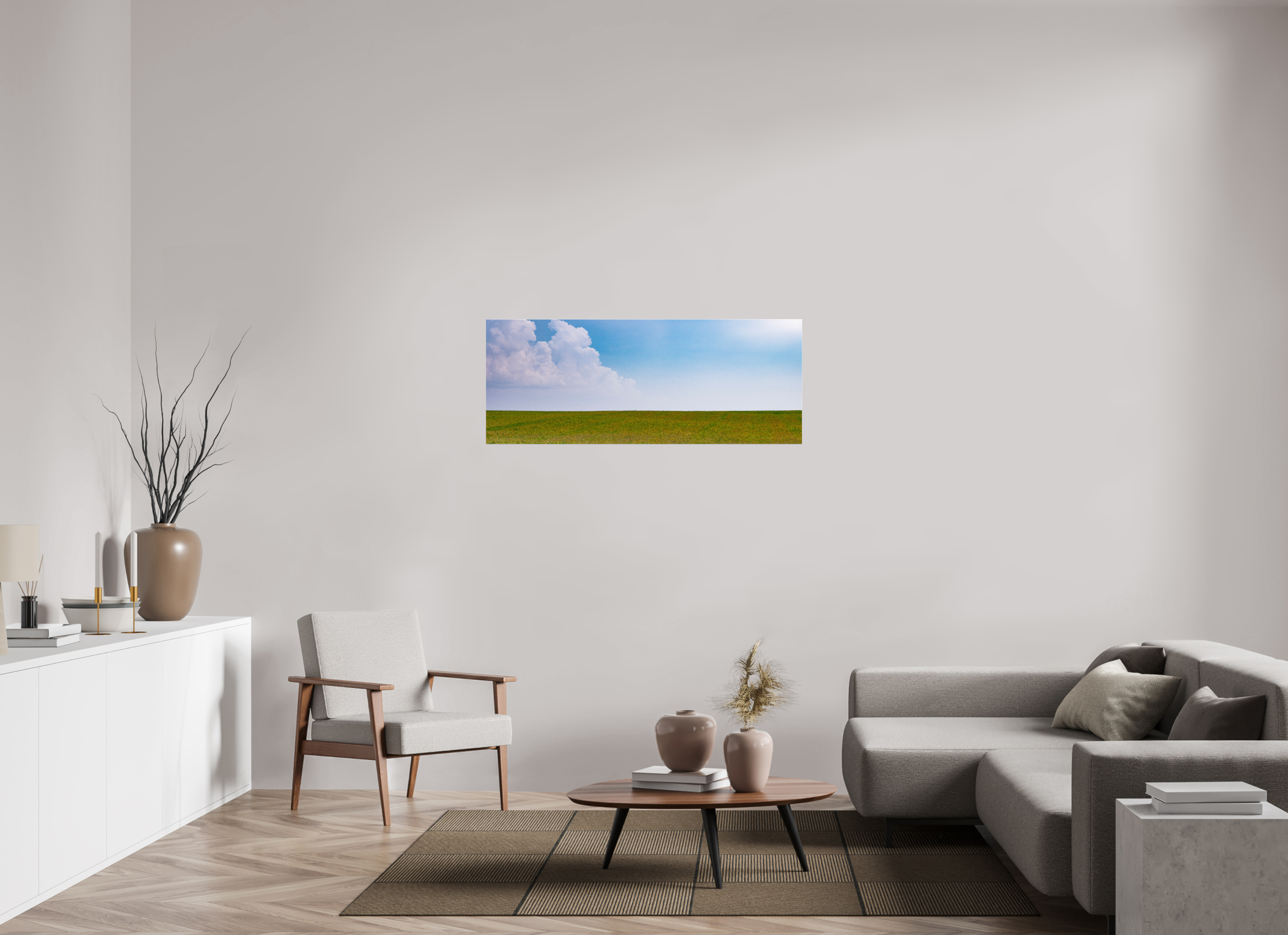 50.8 x 20″, Photo Print Under Acrylic Glass Minnesota Horizon on acrylic glass