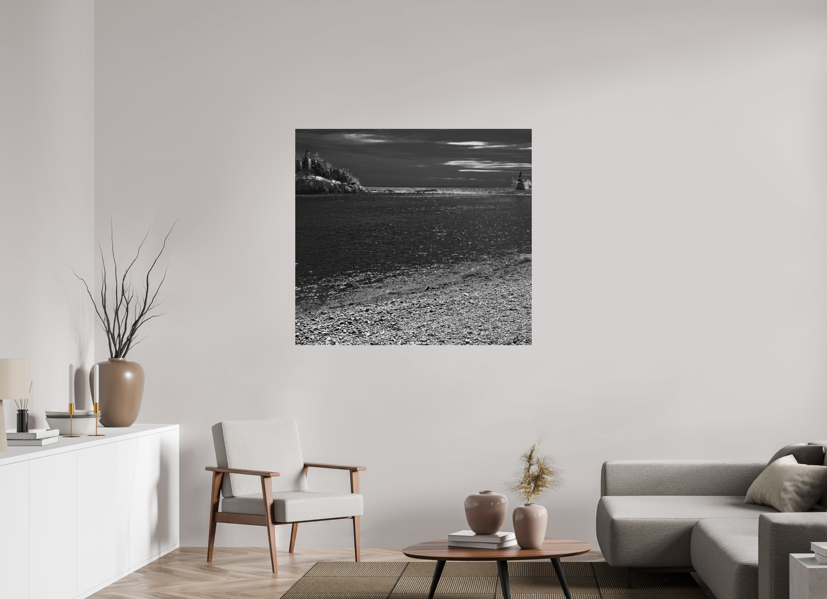 46.9 x 43″, Photo Print Under Acrylic Glass Superior Shoreline on acrylic glass