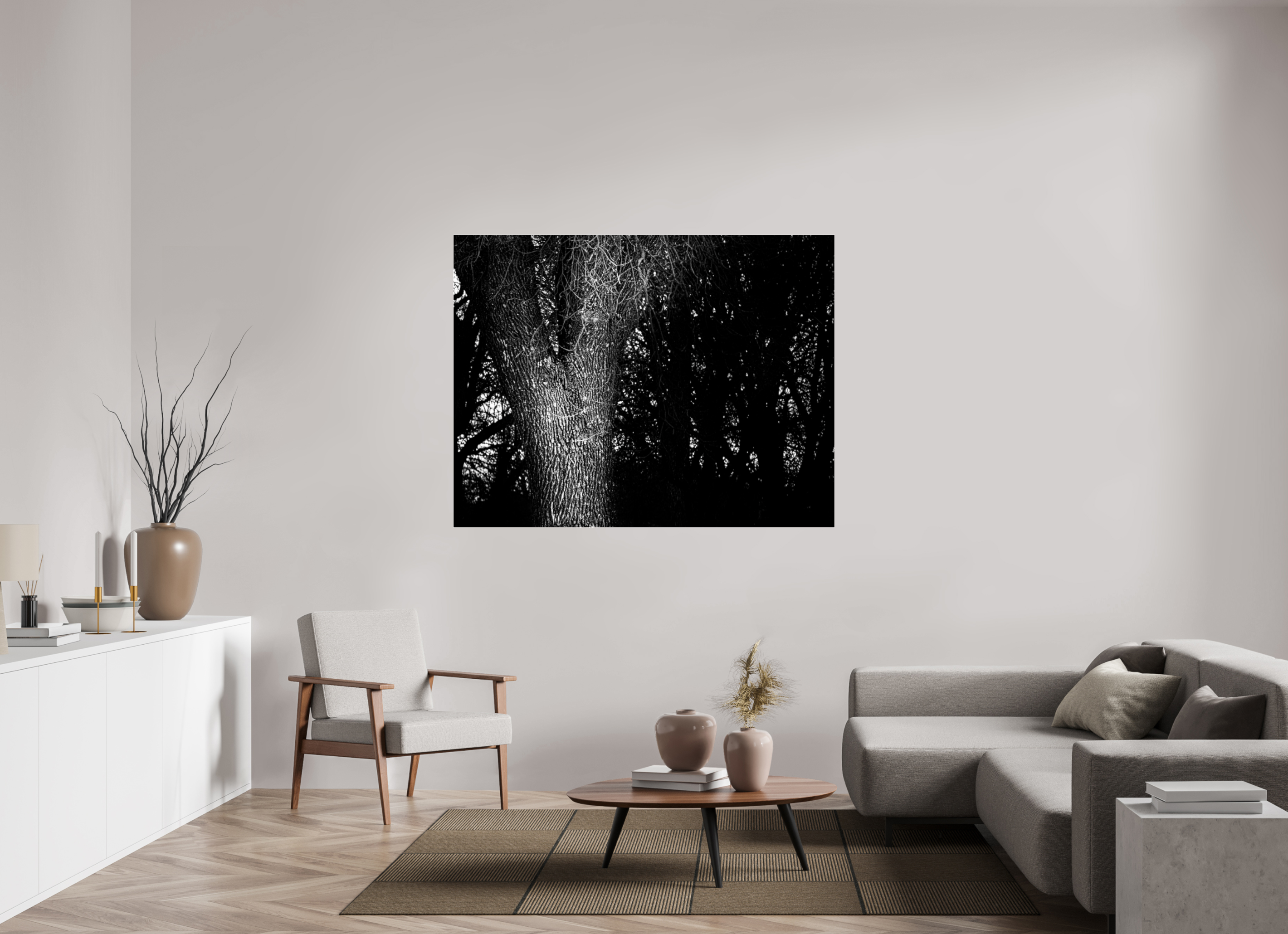 61.2 x 47″, Photo Print Under Acrylic Glass Twilight Tree on acrylic glass