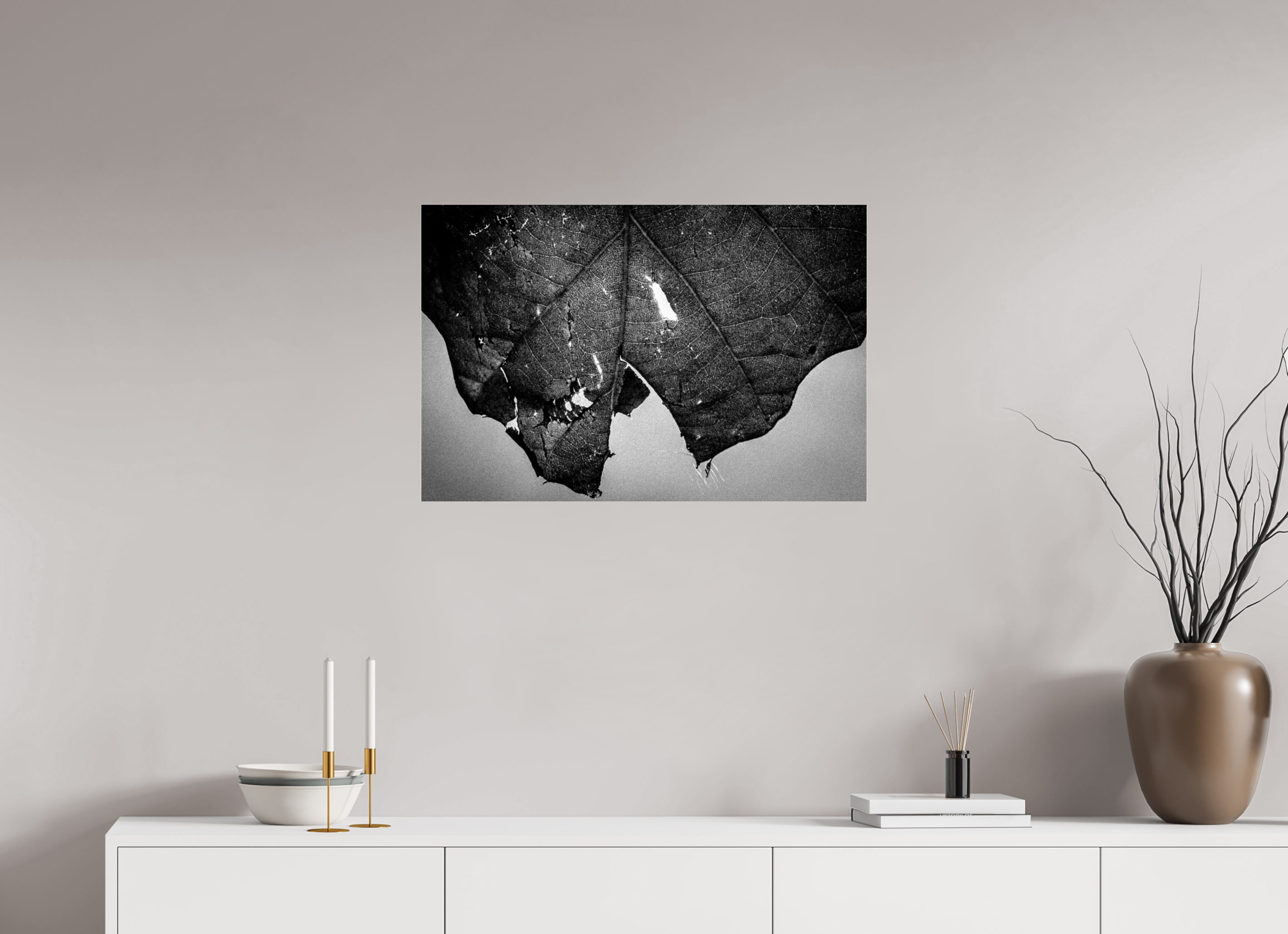 30 x 20″, Photo Print Under Acrylic Glass Leaf on acrylic glass