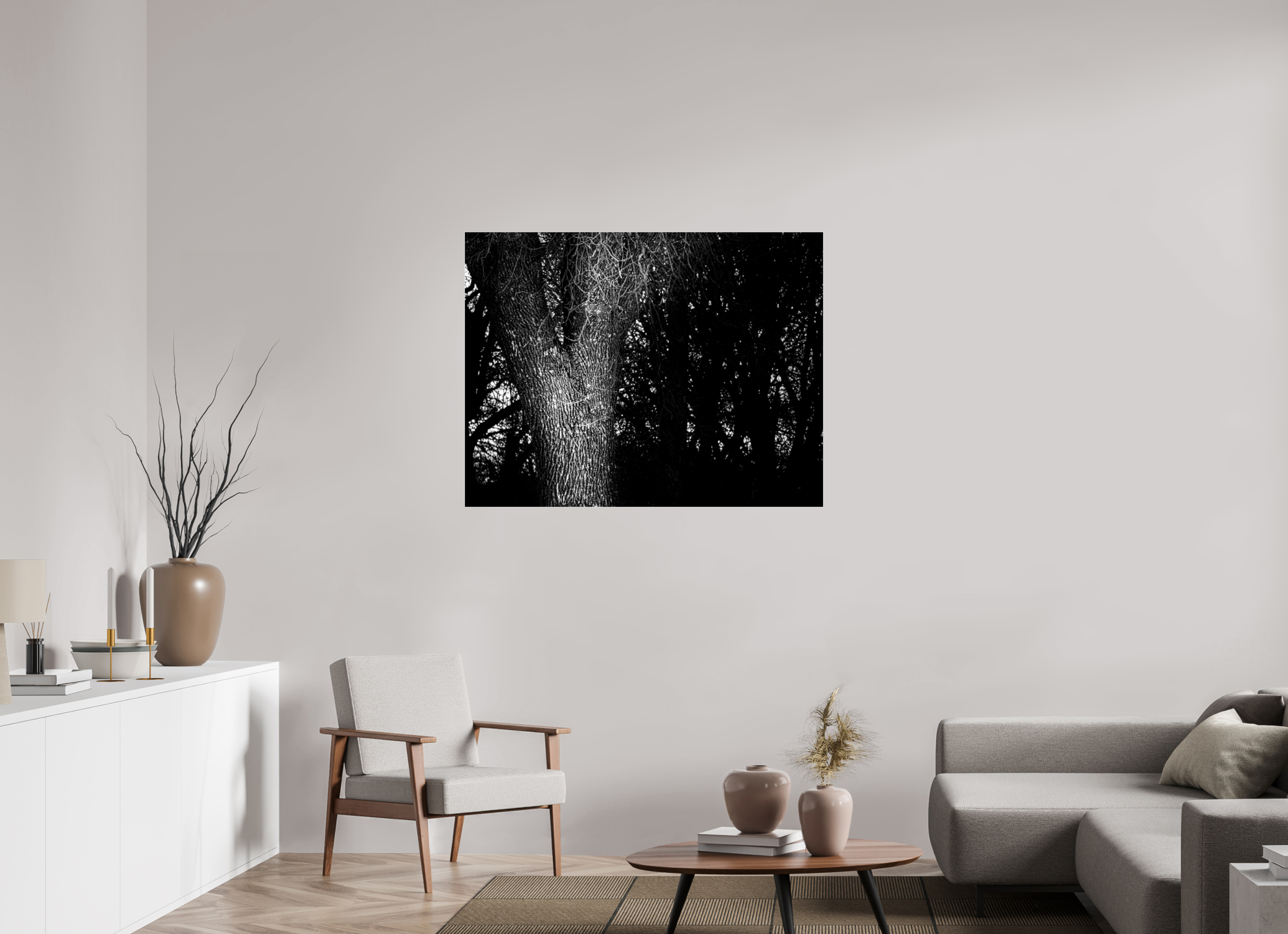 45.6 x 35″, Photo Print Under Acrylic Glass Twilight Tree on acrylic glass