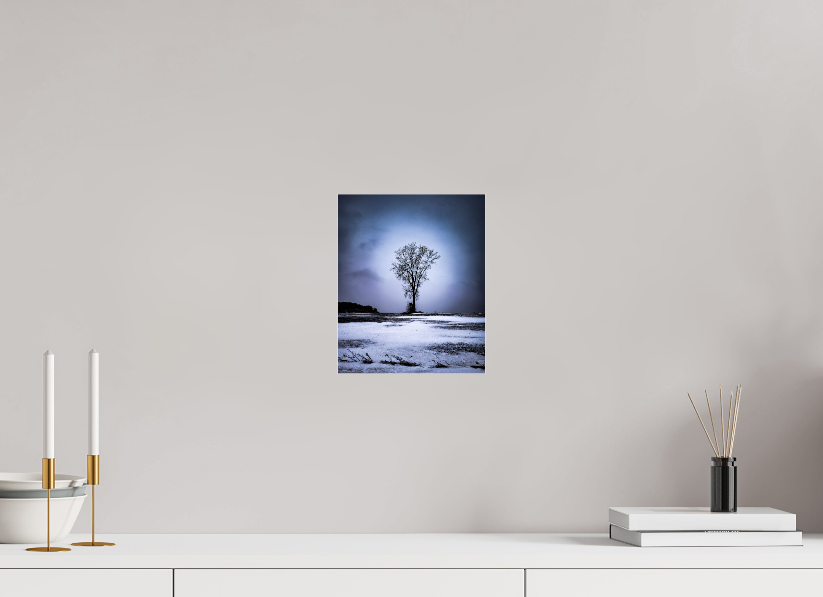 8 x 9.7″, Photo Print Under Acrylic Glass Minnesota Winter Tree on Acrylic Glass
