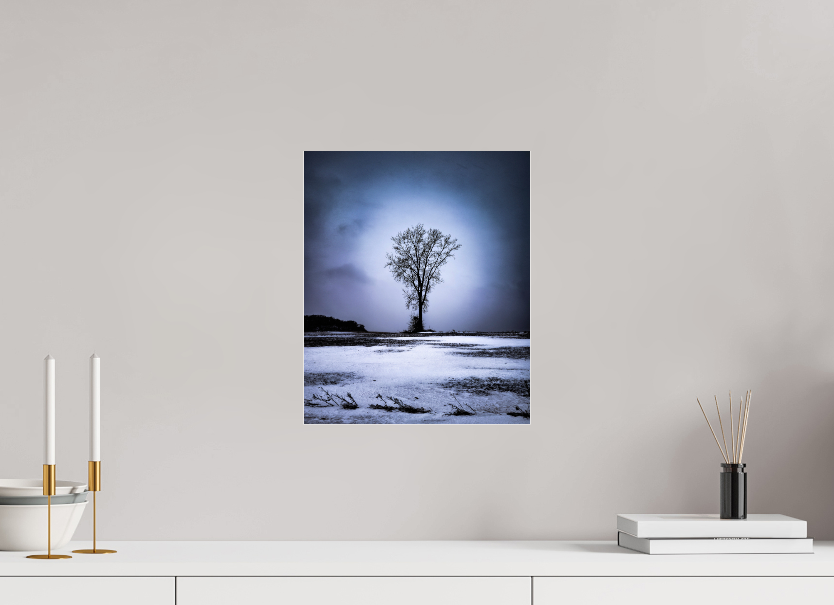 12 x 14.5″, Photo Print Under Acrylic Glass Minnesota Winter Tree on Acrylic Glass