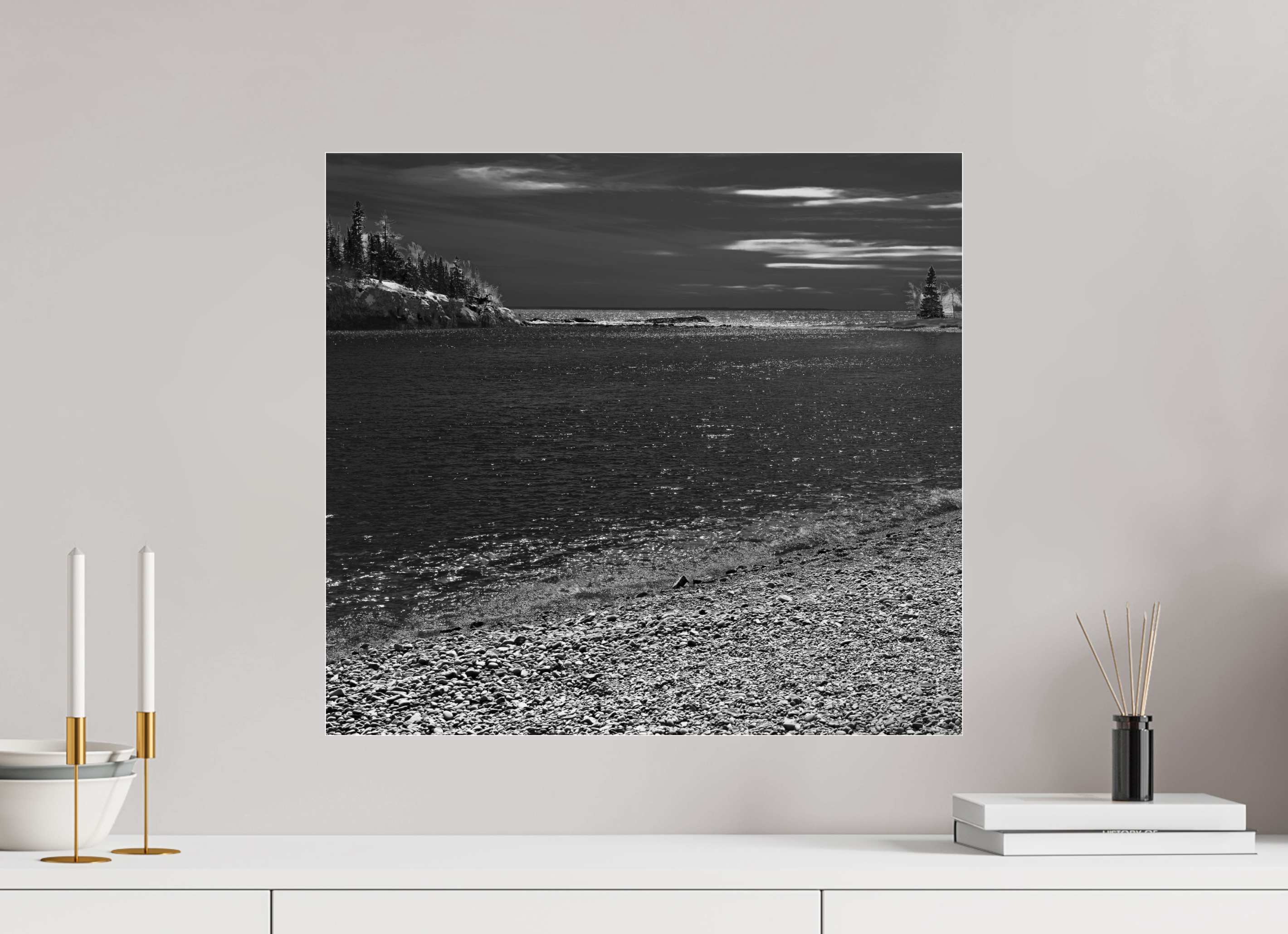 21.9 x 20″, Photo Print Under Acrylic Glass Superior Shoreline on acrylic glass