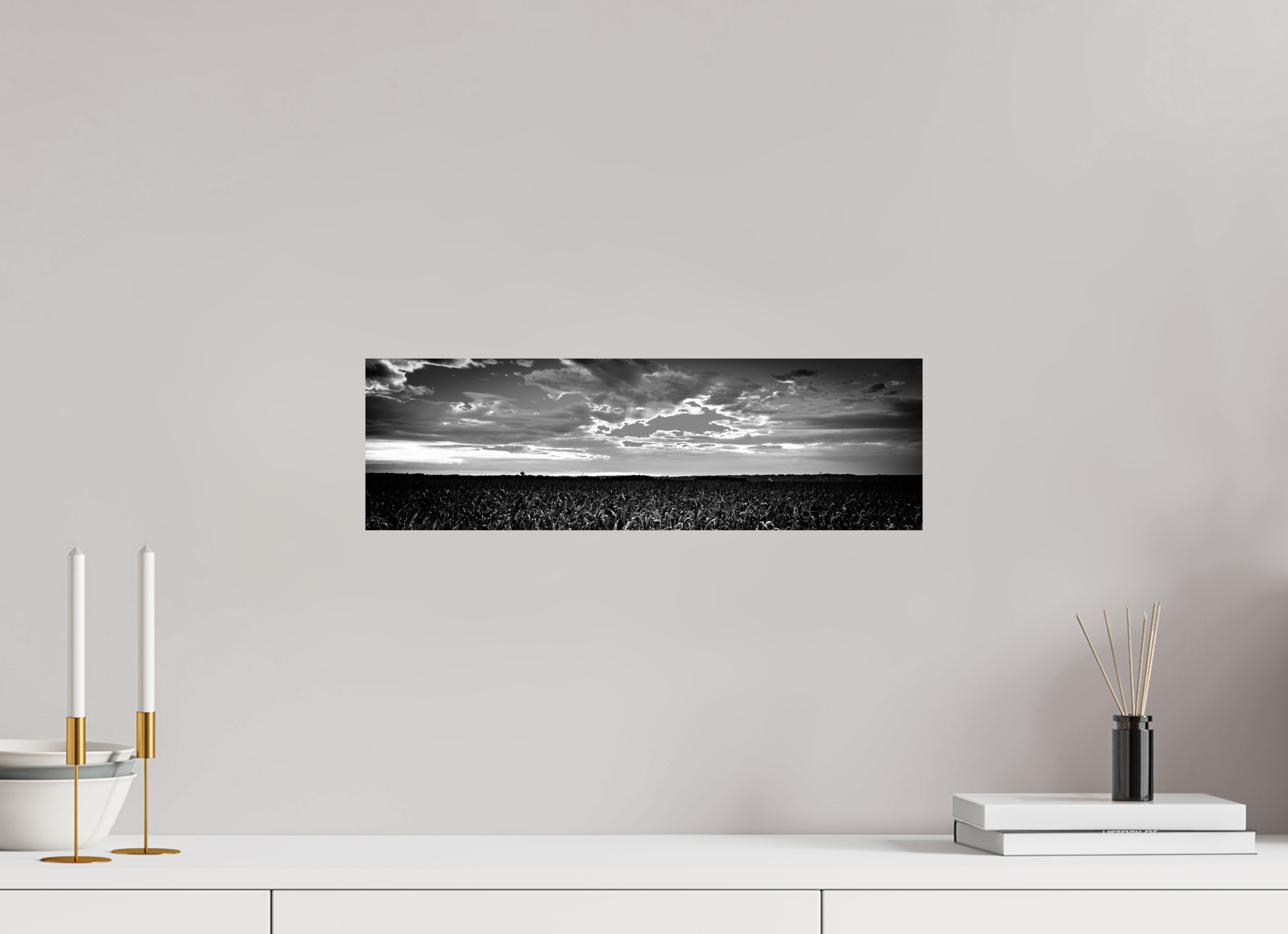 19.4 x 6″, Hahnemuhle FineArt Pearl Paper Cornfield Sunset on Hahnemuhle FineArt Pearl Paper