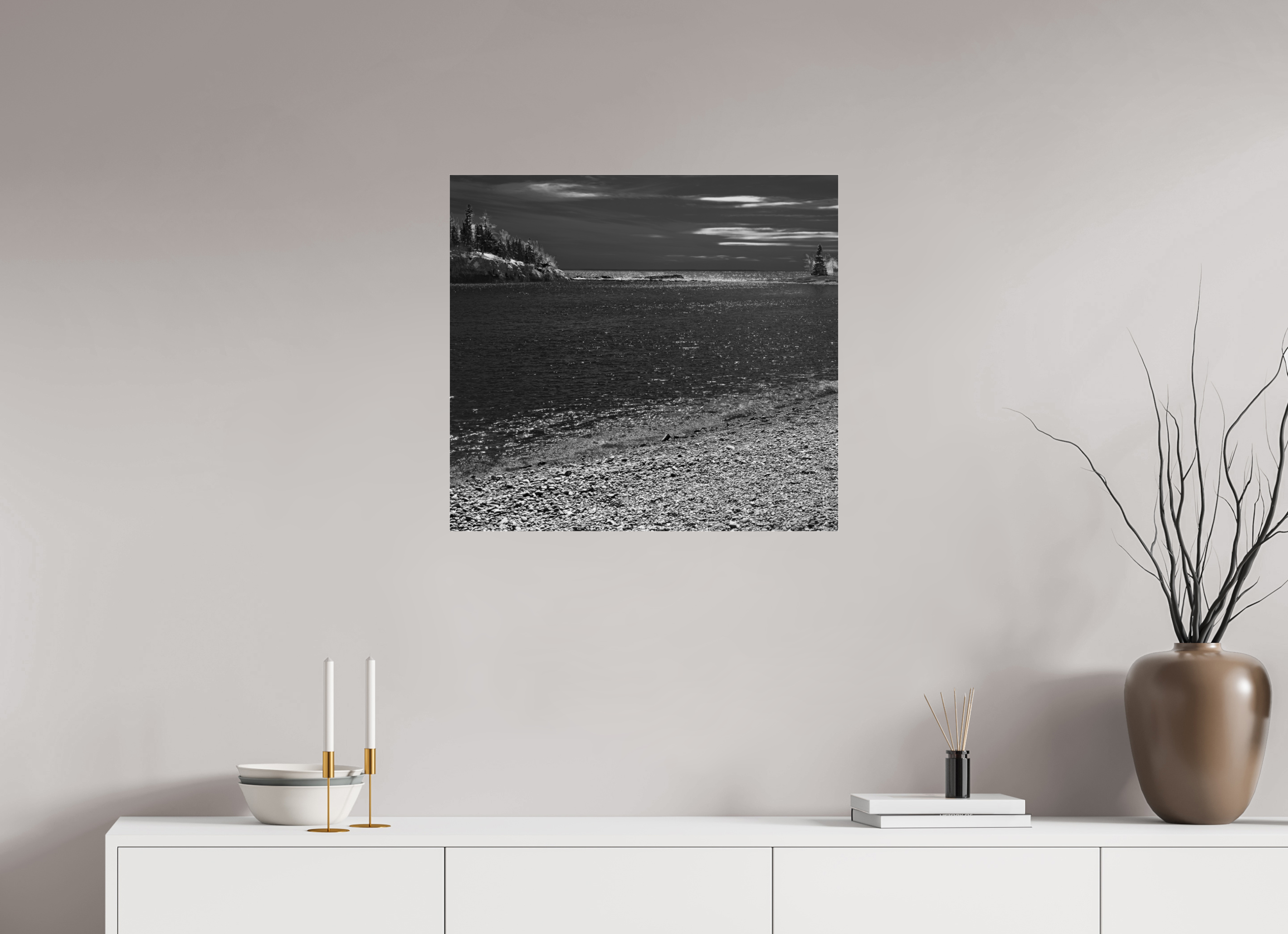 26.2 x 24″, Photo Print Under Acrylic Glass Superior Shoreline on acrylic glass