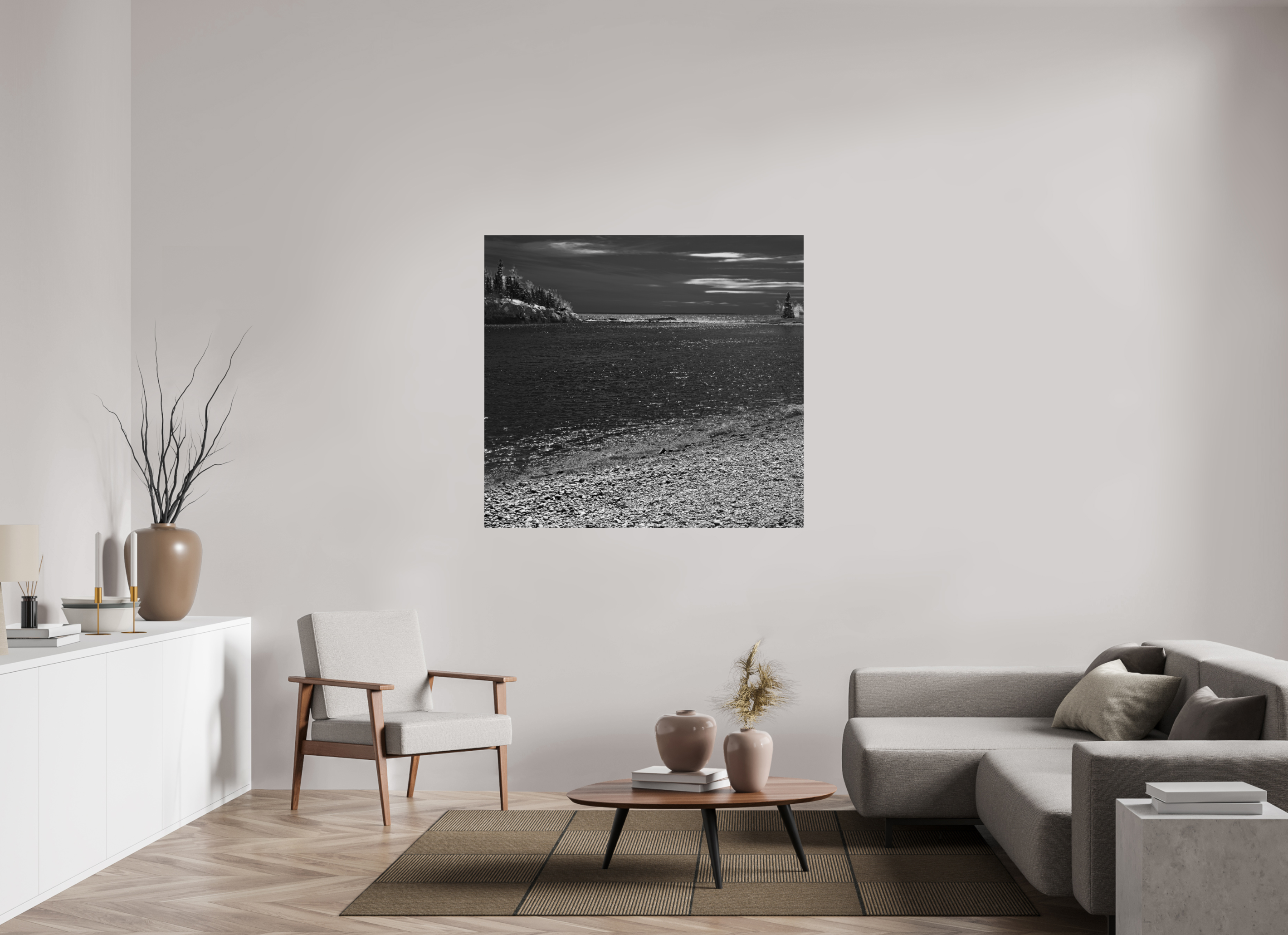 51.3 x 47″, Photo Print Under Acrylic Glass Superior Shoreline on acrylic glass
