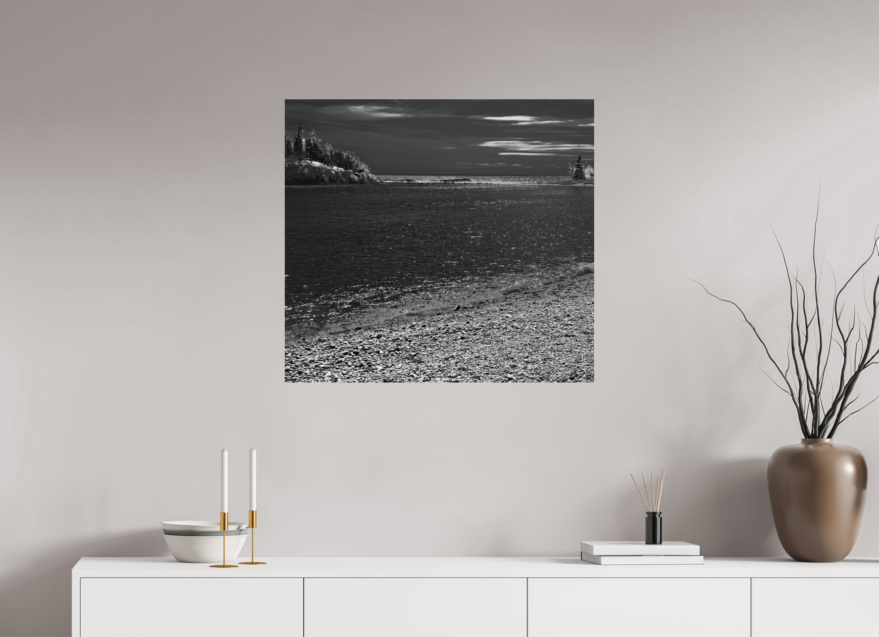 30.6 x 28″, Photo Print Under Acrylic Glass Superior Shoreline on acrylic glass
